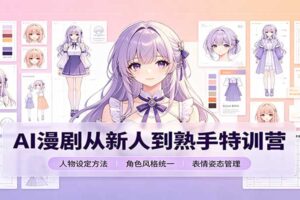 AI漫剧从新人到熟手全流程教程：剧本分镜创作+提示词模板+人物设定工具资源