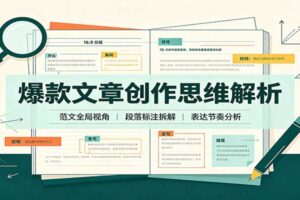 15天爆款文章拆解写作训练营:全局视角拆文实操,从0到1掌握高转化文案创作思维