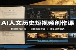 AI人文历史短视频创作课：从赛道选择到成片输出的全流程实操指南