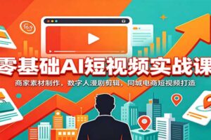 零基础AI短视频实战课：数字人漫剧剪辑+电商素材制作，一键生成爆款短视频