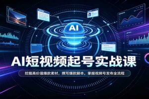 AI短视频起号实战课:从素材挖掘到视频号发布,零基础快速跑通短视频创业全流程