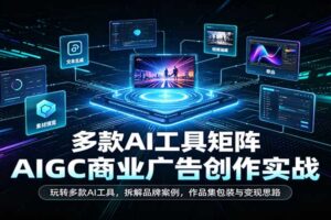 AIGC商业广告视频创作实战：玩转主流AI工具，拆解品牌案例，解锁创作者变现路径