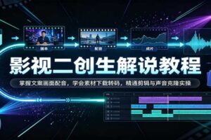 影视二创解说教程:从文案到配音全攻略,素材下载转码一键搞定