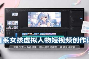 AI仿真人日系女孩短视频起号课程：从0到1虚拟人物搭建与变现全流程
