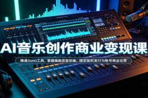 AI音乐创作商业变现课：精通Suno工具，从0到1搞定版权发行与收益