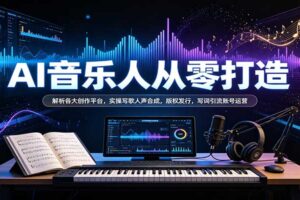 AI音乐创作从零起步：九大平台解析、AI写歌实操、人声合成与版权发行全攻略