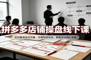 拼多多店铺操盘线下课：比价断流应对方案与付费投放玩法全解析