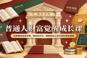 普通人财富觉醒成长课：深度拆解赚钱底层本质，强化执行力掌握商业心法