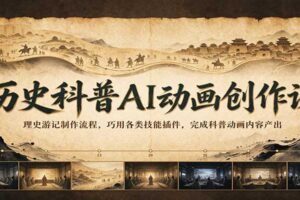 历史科普AI动画创作课：理史游记制作流程与技能插件全解析