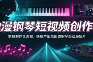 动漫钢琴短视频制作教程:二次元钢琴短片全流程实操,从素材处理到氛围感合成