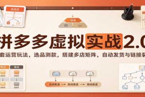 拼多多虚拟商品实战2.0：2套核心玩法+多店矩阵搭建全攻略