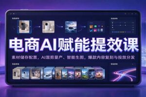 电商AI提效课程全解析：AI混剪量产+智能生图，批量产出爆款电商内容