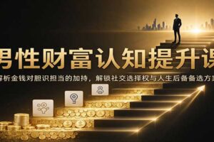 男性财富认知提升课:金钱如何加持胆识担当,解锁社交选择权与人生后备