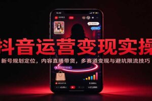 抖音运营变现实操教程：新号定位到直播带货全流程干货拆解