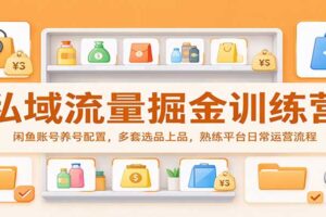 闲鱼账号养号配置与选品上品全流程：私域流量掘金训练营完整教程