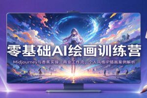 零基础AI绘画训练营：Midjourney与香蕉实操全流程，从入门到商业变现的完整教程