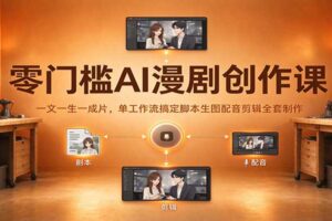 零门槛AI漫剧创作课：单工作流搞定脚本生图配音剪辑全套制作教程