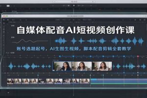 自媒体配音AI短视频创作全套教程：从选题起号到AI生图生视频，零成本实操指南