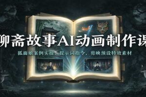 聊斋AI动画制作教程：狐面娘案例全流程实操，附剪映预设与提示词模板