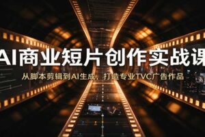 AI商业短片创作实战课：从脚本到TVC广告全流程教学，零基础也能接单