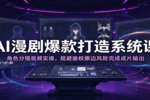 AI漫剧爆款打造系统课:角色分镜视频实操+版权合规全流程,零基础也能独立成片