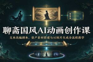 AI聊斋国风动画创作全流程教学:文本改编剧本、资产搭建与短片生成实操指南