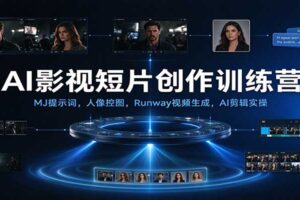 AI影视短片创作训练营:Midjourney提示词+Runway视频生成+AI剪辑全套实操教程