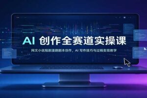 AI创作全赛道实操课：网文小说短剧漫剧剧本创作与过稿变现教学