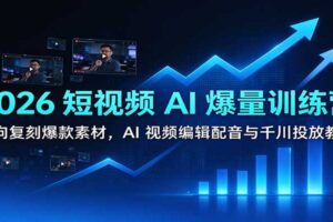 AI短视频爆量实操教程:逆向复刻爆款素材与千川投流全套课程