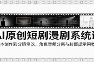 AI原创短剧漫剧系统课：从剧本创作到分镜修改，全流程教学一网打尽
