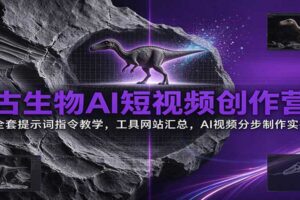 古生物AI短视频制作教程：全套提示词指令+工具网站汇总，分步实操教学