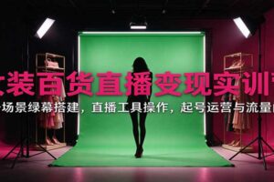 女装百货直播变现实训营：从绿幕搭建到流量起号的完整实操教程