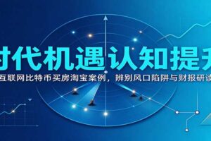 时代机遇认知提升指南：复盘互联网比特币买房淘宝案例，教你辨别风口陷阱与财报研读方法