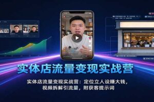 实体店流量变现实战营：定位立人设+短视频引流+获客提示词全套资源