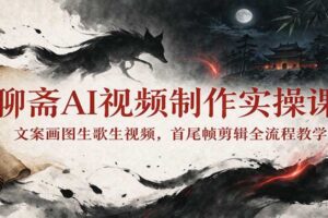 AI视频制作实操课:聊斋短视频从文案到成片全流程教学(附提示词包+参考图)