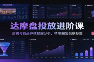 达摩盘投放进阶课:店铺与竞品多维数据分析,精准圈定人群标签全套教程