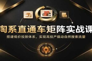 淘系直通车矩阵实战课:低价投放体系搭建,高投产撬动5万自然搜索流量