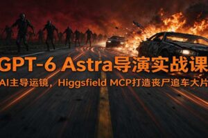 GPT-6 Astra导演实战课:AI主导运镜+Higgsfield MCP打造丧尸追车大片