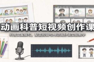 动画科普短视频创作课：科普文案撰写与AI动画分镜实战教学全攻略