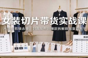 女装切片带货实操全攻略：从选品剪辑去重到爆款拆解，新手也能快速上手爆单玩法