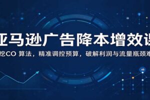 亚马逊广告降本增效实战课:深挖A9算法与COS流量规则,精准调控预算破解利润瓶颈
