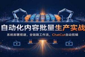 AI自动化内容批量生产实战课:从系统部署到ChatCut自动剪辑,全链路工作流搭建指南