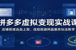 拼多多虚拟电商实战教程：店铺搭建+选品上架+违规规避+网盘变现全攻略