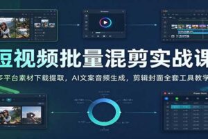 短视频批量混剪实战课：从素材下载到AI文案音频，一站式批量生产全流程